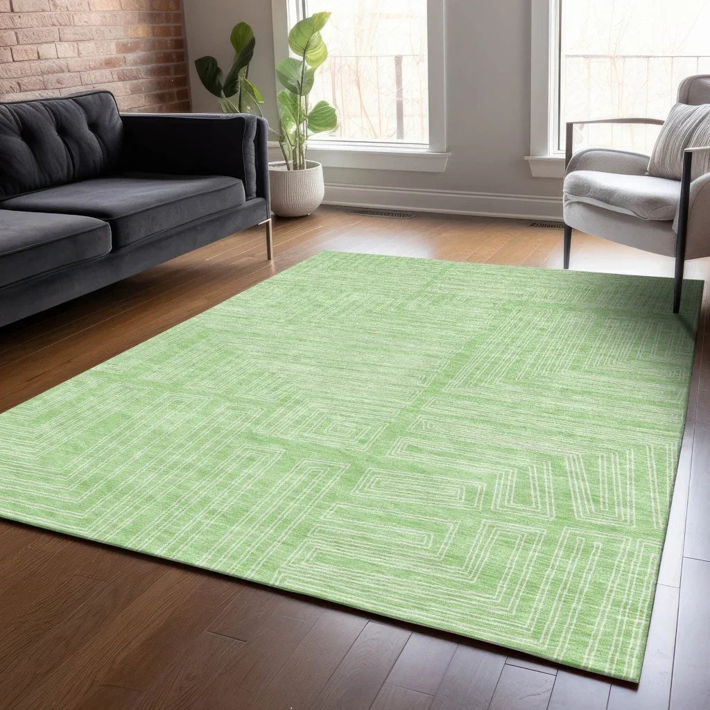 Clayra Mint Washable Indoor-Outdoor Rug-Outdoor Rugs-LOOMLAN Rugs-LOOMLAN