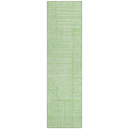 Clayra Mint Washable Indoor-Outdoor Rug-Outdoor Rugs-LOOMLAN Rugs-2'3" x 7'6"-LOOMLAN