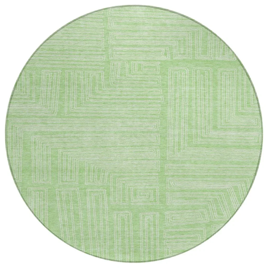 Clayra Mint Washable Indoor-Outdoor Rug-Outdoor Rugs-LOOMLAN Rugs-8' x 8'-LOOMLAN