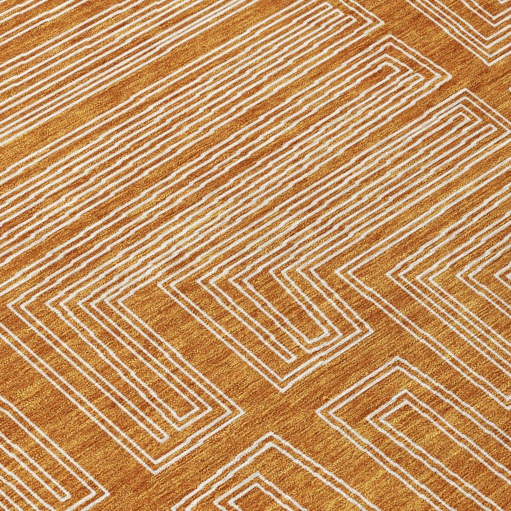 Clayra Orange Washable Indoor-Outdoor Rug-Outdoor Rugs-LOOMLAN Rugs-LOOMLAN