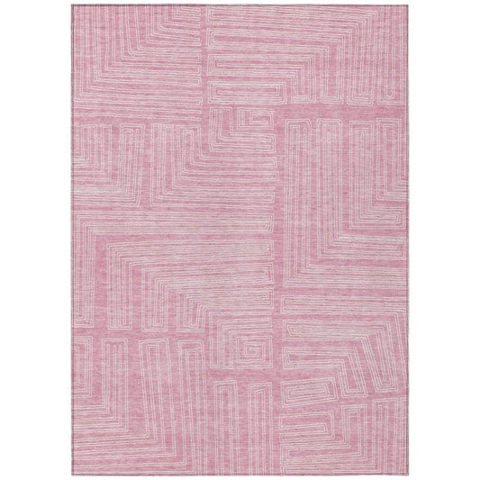 Clayra Pink Washable Indoor-Outdoor Rug-Outdoor Rugs-LOOMLAN Rugs-2'6" x 3'10"-LOOMLAN