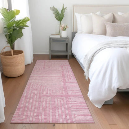Clayra Pink Washable Indoor-Outdoor Rug-Outdoor Rugs-LOOMLAN Rugs-LOOMLAN