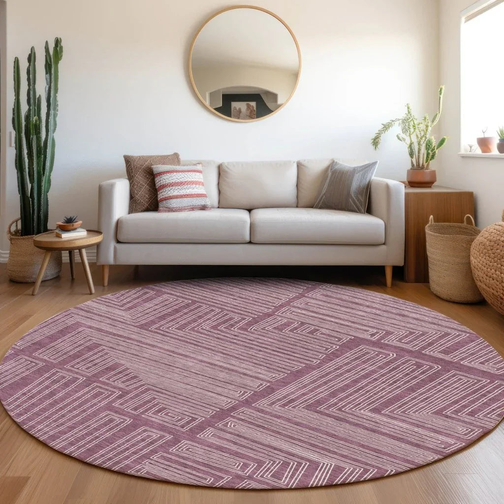 Clayra Purple Washable Indoor-Outdoor Rug-Outdoor Rugs-LOOMLAN Rugs-LOOMLAN