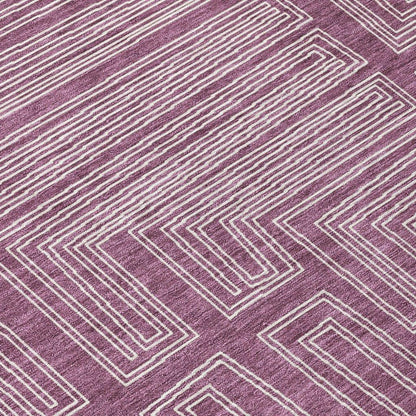 Clayra Purple Washable Indoor-Outdoor Rug-Outdoor Rugs-LOOMLAN Rugs-LOOMLAN