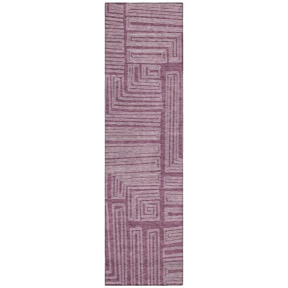 Clayra Purple Washable Indoor-Outdoor Rug-Outdoor Rugs-LOOMLAN Rugs-2'3" x 7'6"-LOOMLAN