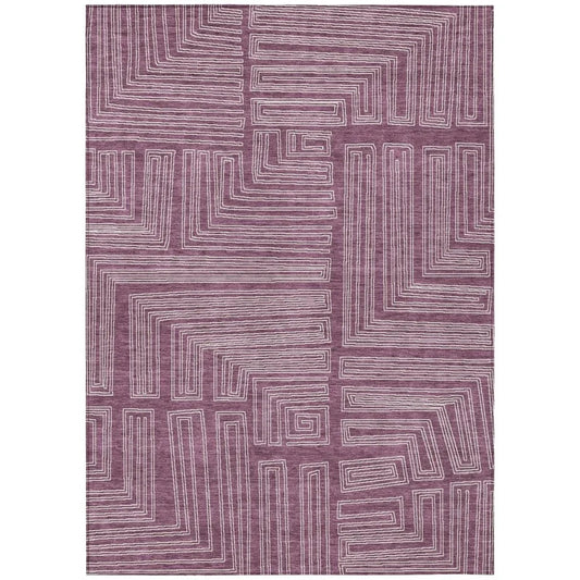 Clayra Purple Washable Indoor-Outdoor Rug-Outdoor Rugs-LOOMLAN Rugs-2'6" x 3'10"-LOOMLAN