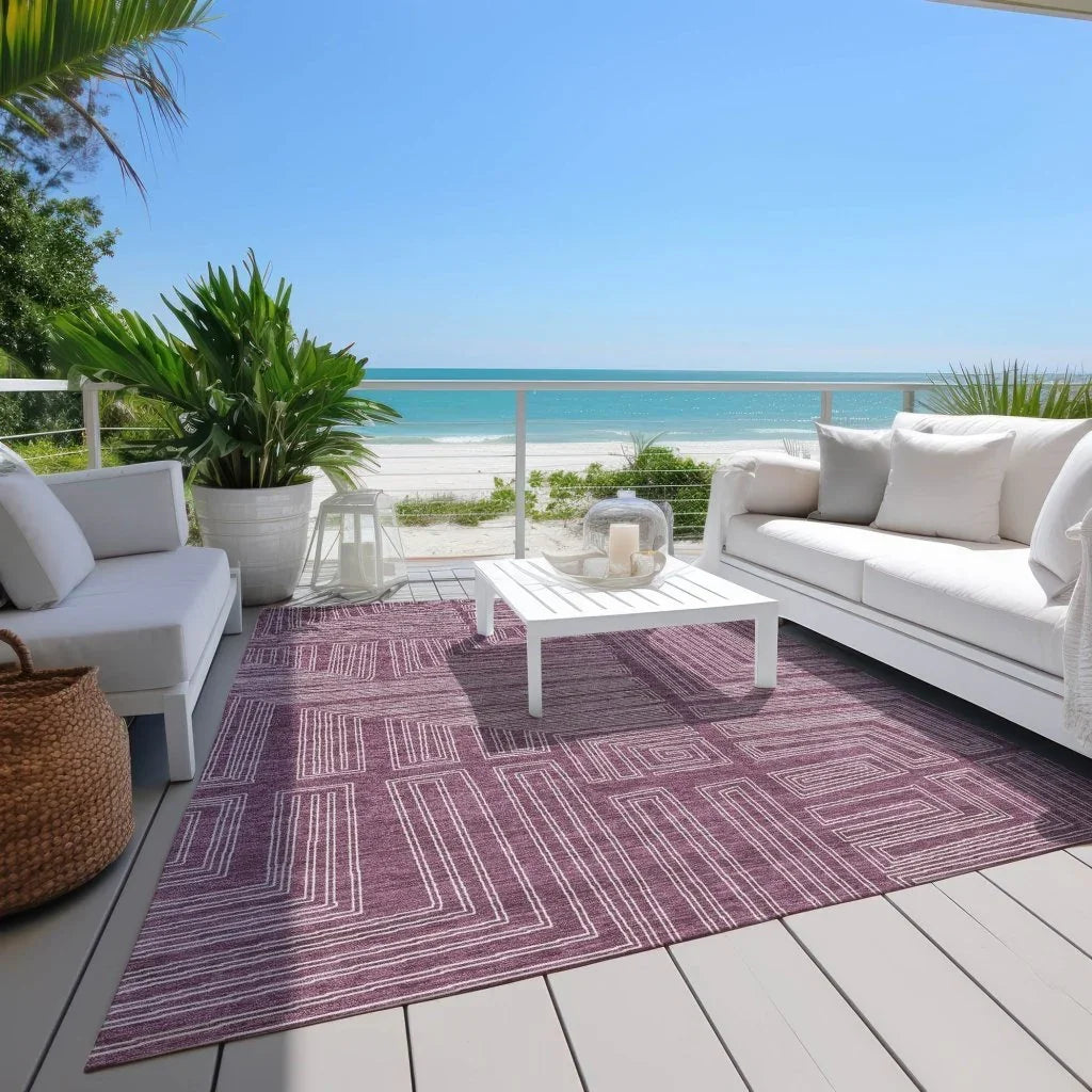 Clayra Purple Washable Indoor-Outdoor Rug-Outdoor Rugs-LOOMLAN Rugs-LOOMLAN