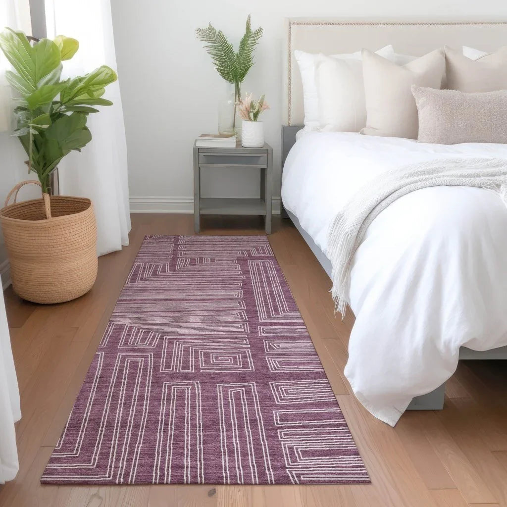 Clayra Purple Washable Indoor-Outdoor Rug-Outdoor Rugs-LOOMLAN Rugs-LOOMLAN