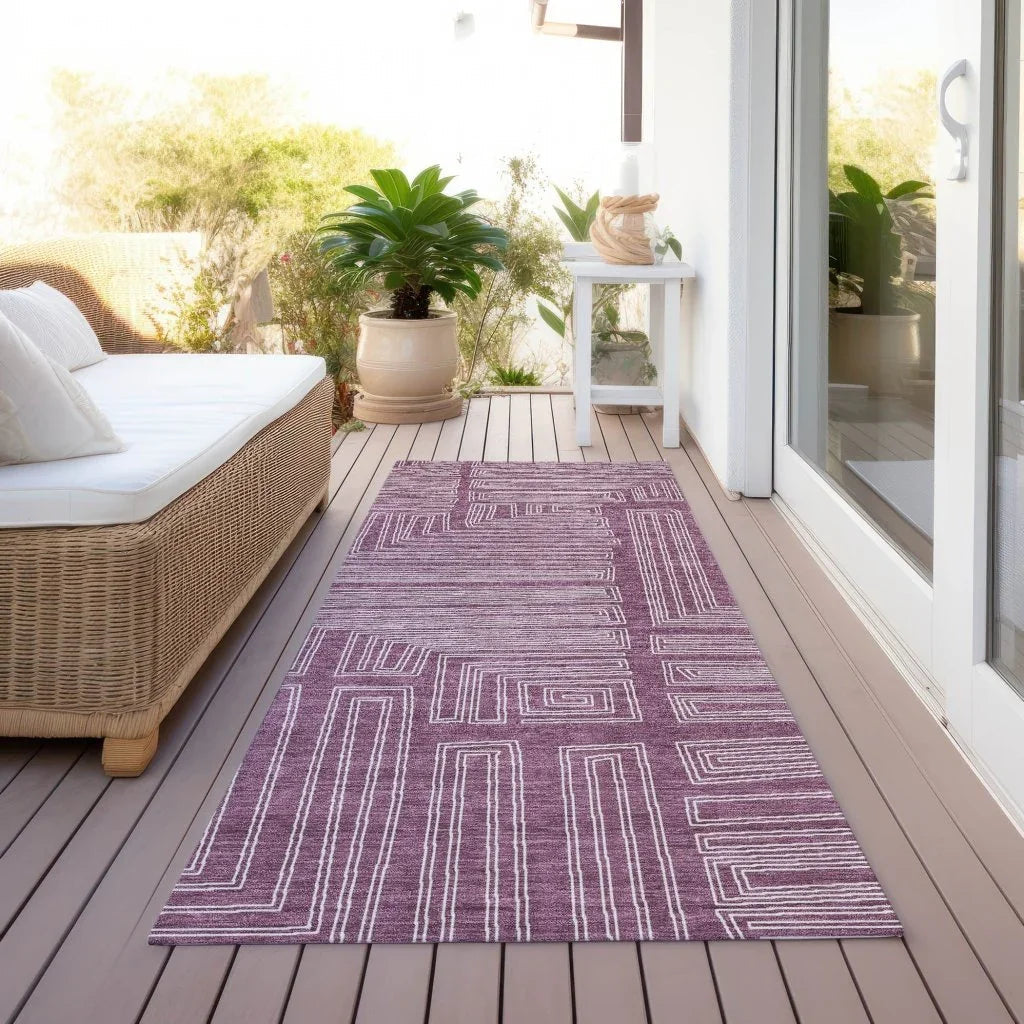 Clayra Purple Washable Indoor-Outdoor Rug-Outdoor Rugs-LOOMLAN Rugs-LOOMLAN