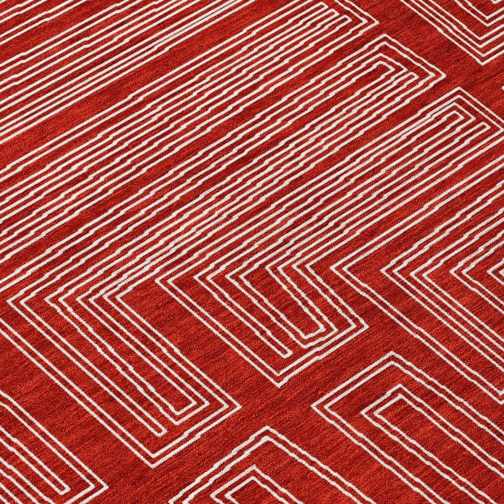 Clayra Red Washable Indoor-Outdoor Rug-Outdoor Rugs-LOOMLAN Rugs-LOOMLAN