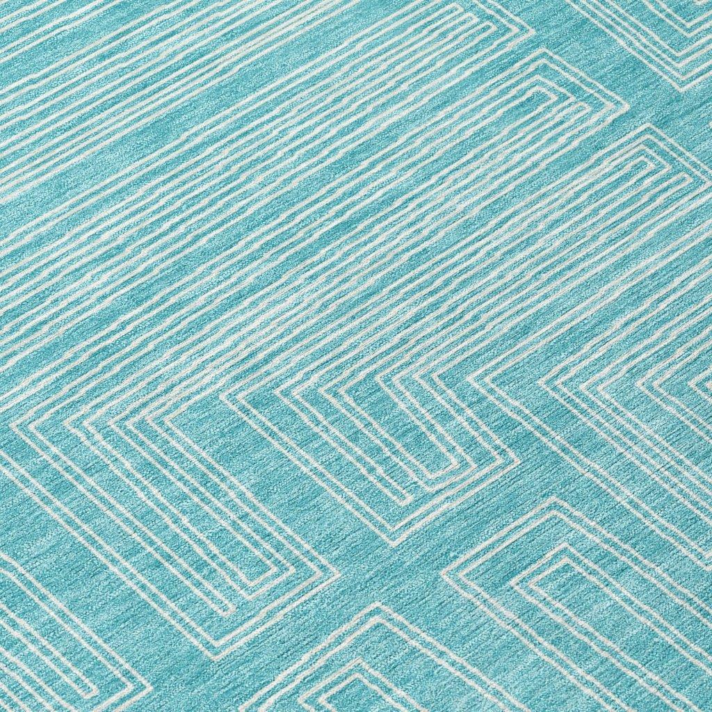 Clayra Teal Washable Indoor-Outdoor Rug-Outdoor Rugs-LOOMLAN Rugs-LOOMLAN