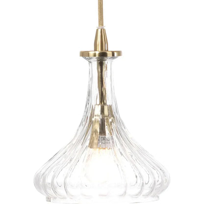 Clear Textured Glass Isabella Carafe Pendant - LOOMLAN - Jamie Young - Pendants