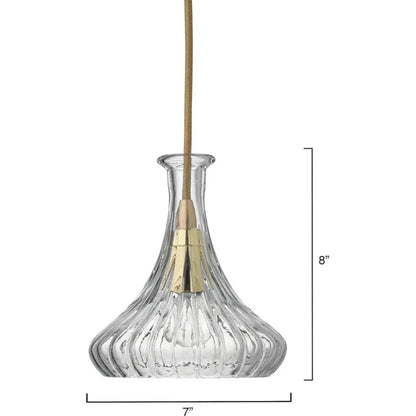 Clear Textured Glass Isabella Carafe Pendant - LOOMLAN - Jamie Young - Pendants