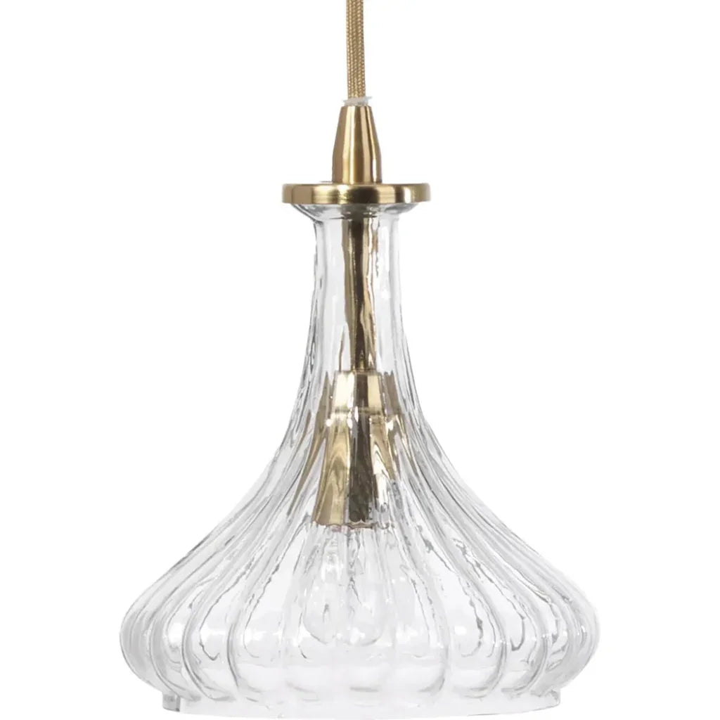 Clear Textured Glass Isabella Carafe Pendant - LOOMLAN - Jamie Young - Pendants