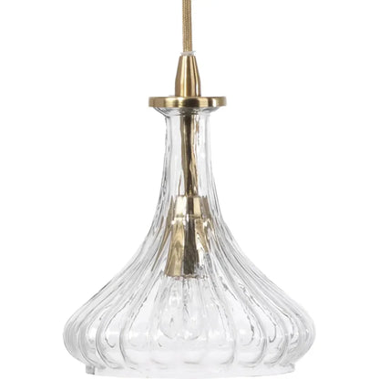 Clear Textured Glass Isabella Carafe Pendant - LOOMLAN - Jamie Young - Pendants
