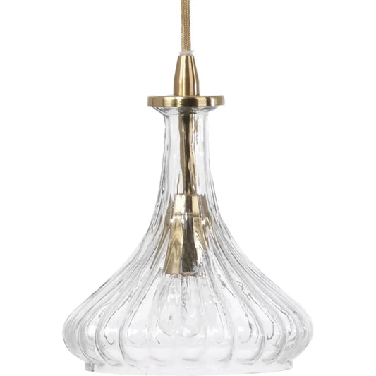 Clear Textured Glass Isabella Carafe Pendant - LOOMLAN - Jamie Young - Pendants