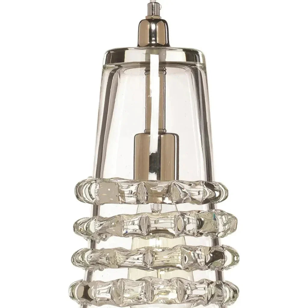 Clear Textured Glass Long Ribbon Pendant - LOOMLAN - Jamie Young - Pendants