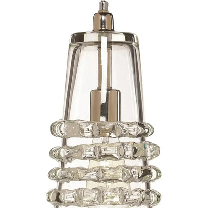 Clear Textured Glass Long Ribbon Pendant - LOOMLAN - Jamie Young - Pendants