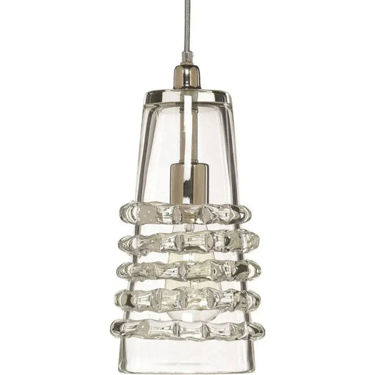 Clear Textured Glass Long Ribbon Pendant - LOOMLAN - Jamie Young - Pendants