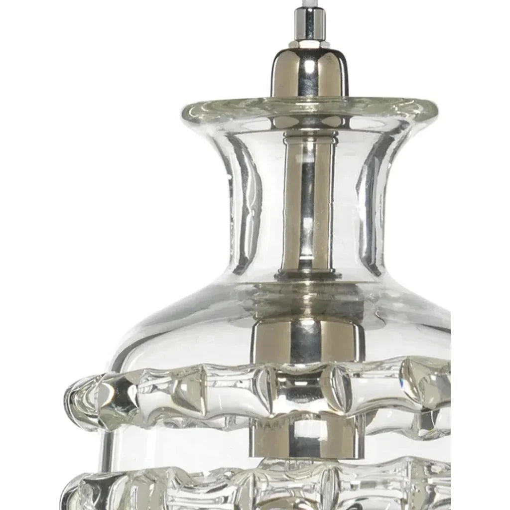 Clear Textured Glass Ribbon Pendant - LOOMLAN - Jamie Young - Pendants