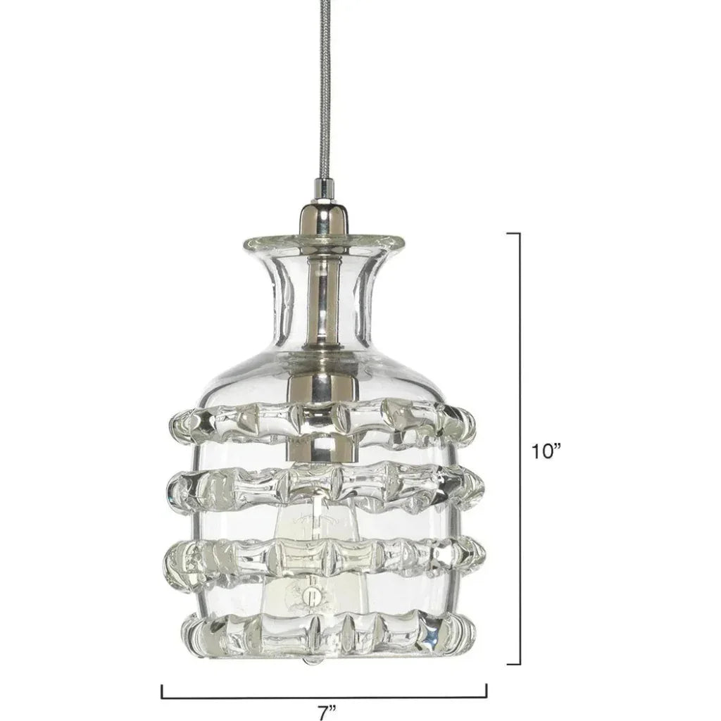 Clear Textured Glass Ribbon Pendant - LOOMLAN - Jamie Young - Pendants