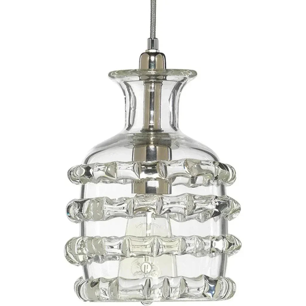 Clear Textured Glass Ribbon Pendant - LOOMLAN - Jamie Young - Pendants