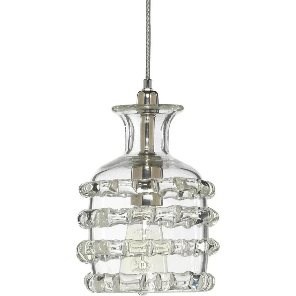 Clear Textured Glass Ribbon Pendant - LOOMLAN - Jamie Young - Pendants