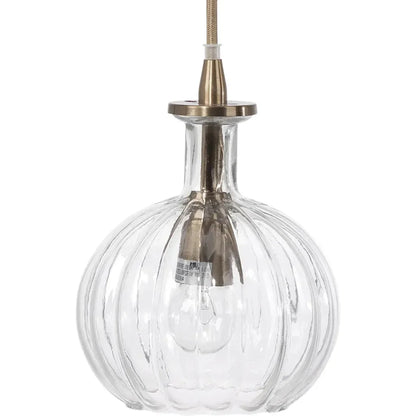 Clear Textured Glass Sophia Carafe Pendant - LOOMLAN - Jamie Young - Pendants