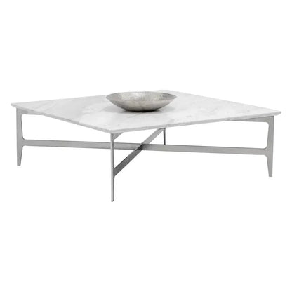 Clearwater Coffee Table White Marble Stainless Steel - LOOMLAN - SUNPAN - Coffee Tables