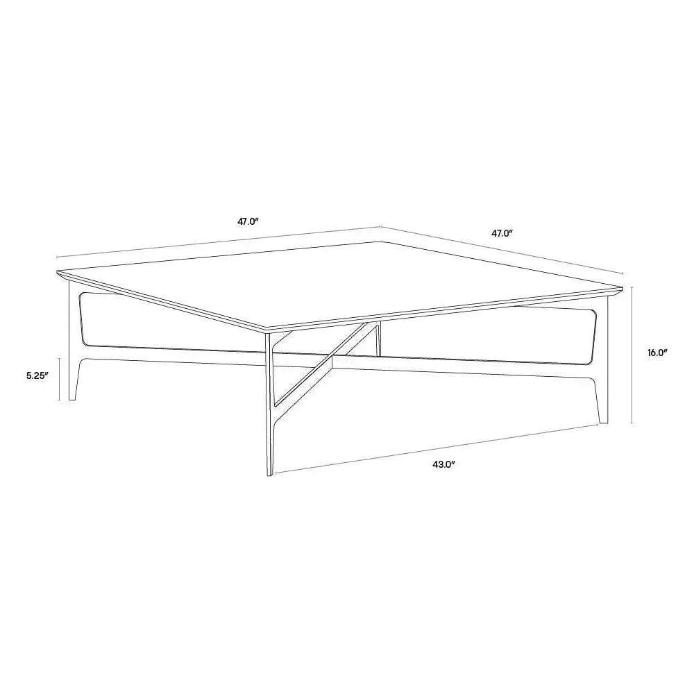 Clearwater Coffee Table White Marble Stainless Steel - LOOMLAN - SUNPAN - Coffee Tables