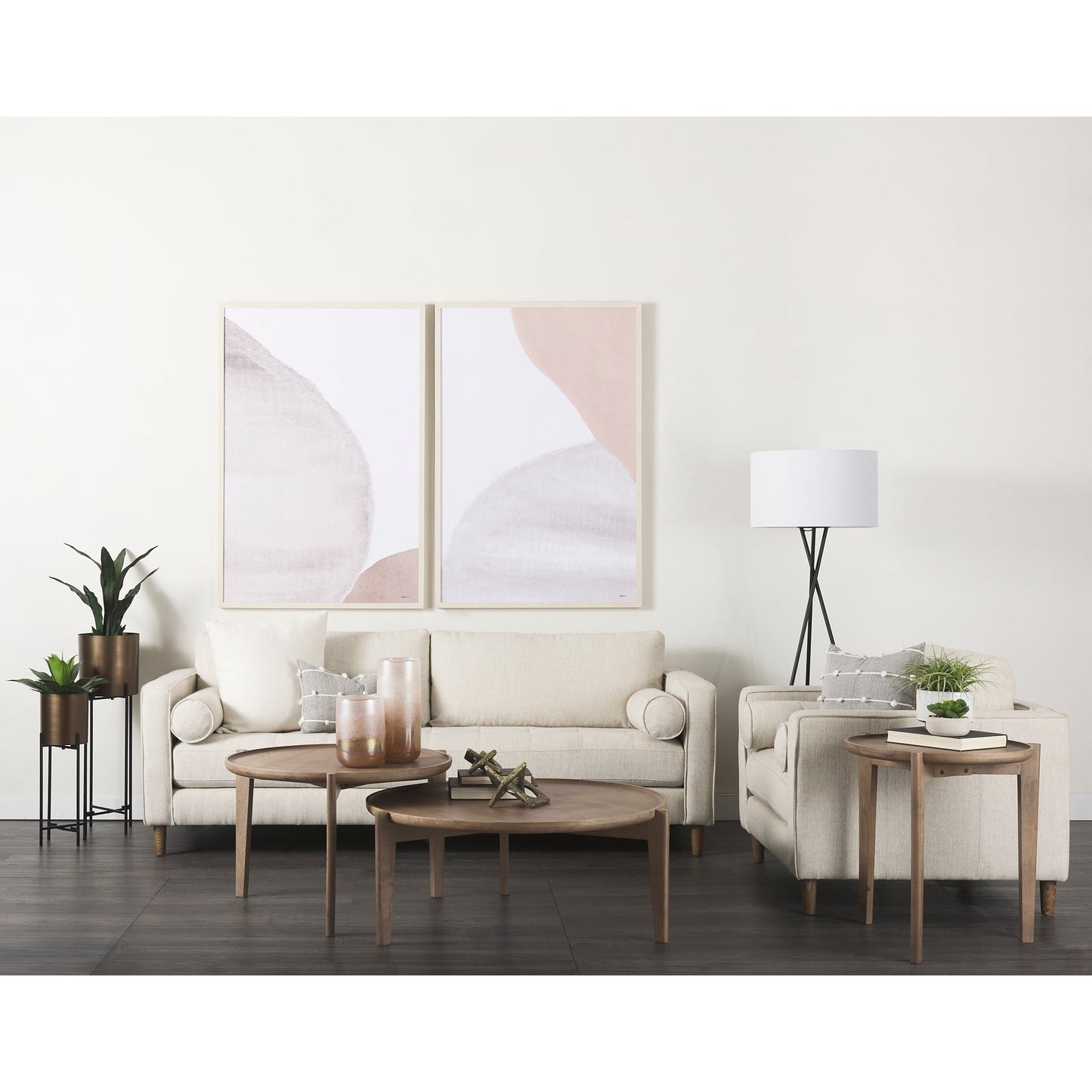 Cleaver Wood Top Round Accent Table