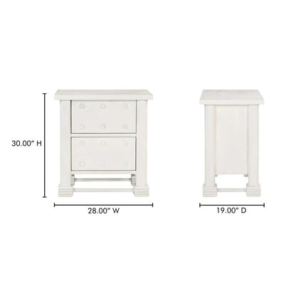 Clement Whitewashed Mango Wood Design Nightstand - LOOMLAN - Moe's Home - Nightstands