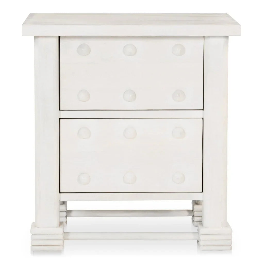 Clement Whitewashed Mango Wood Design Nightstand - LOOMLAN - Moe's Home - Nightstands