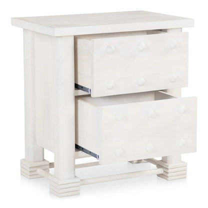 Clement Whitewashed Mango Wood Design Nightstand - LOOMLAN - Moe's Home - Nightstands