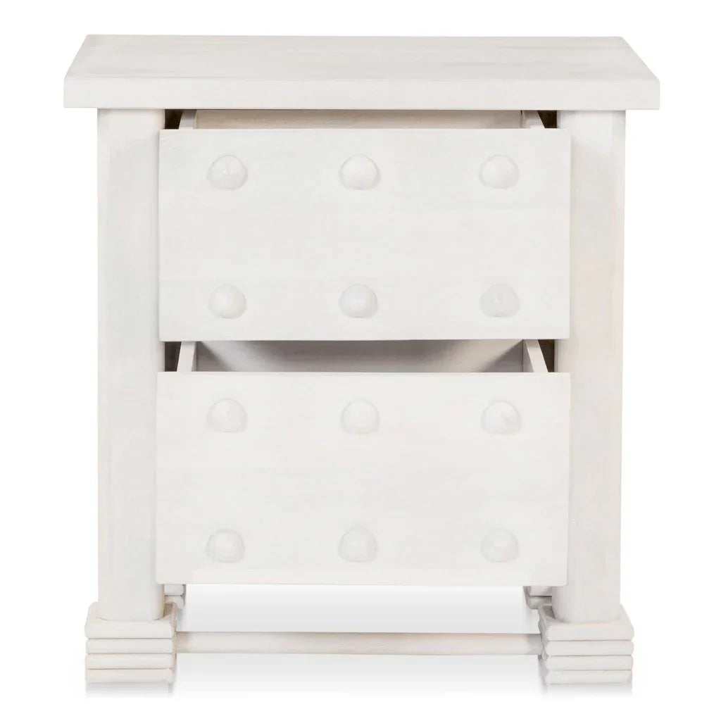 Clement Whitewashed Mango Wood Design Nightstand - LOOMLAN - Moe's Home - Nightstands