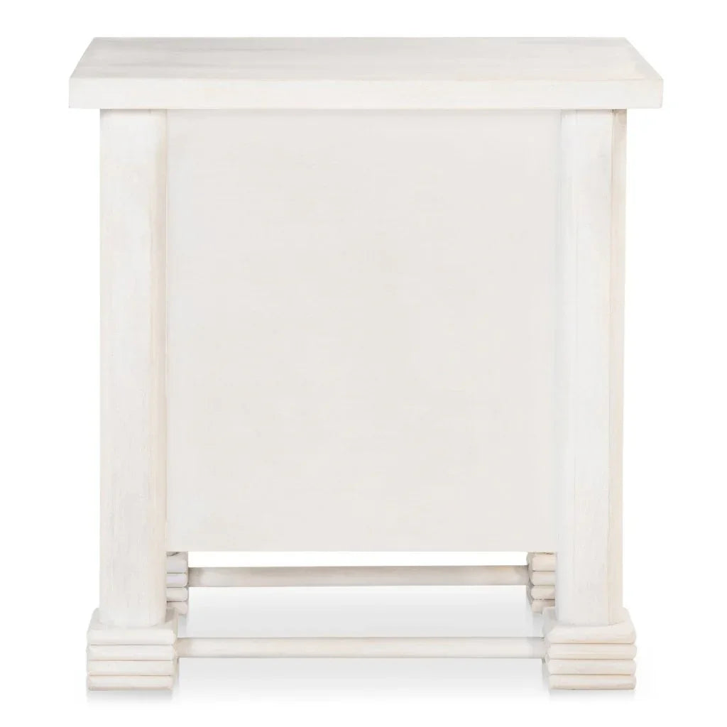 Clement Whitewashed Mango Wood Design Nightstand - LOOMLAN - Moe's Home - Nightstands