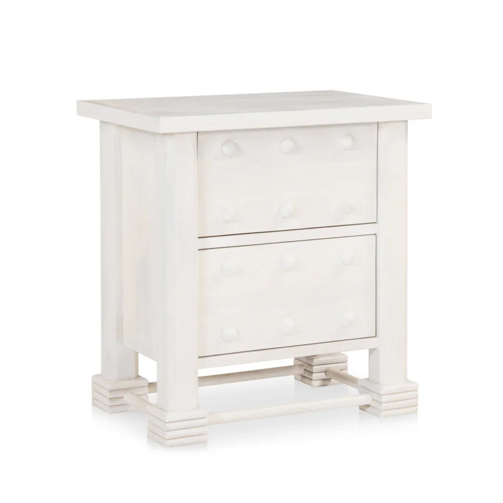 Clement Whitewashed Mango Wood Design Nightstand - LOOMLAN - Moe's Home - Nightstands