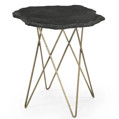 Cleo Modern Brass Base Accent Table - LOOMLAN - Bassett Mirror - Side Tables