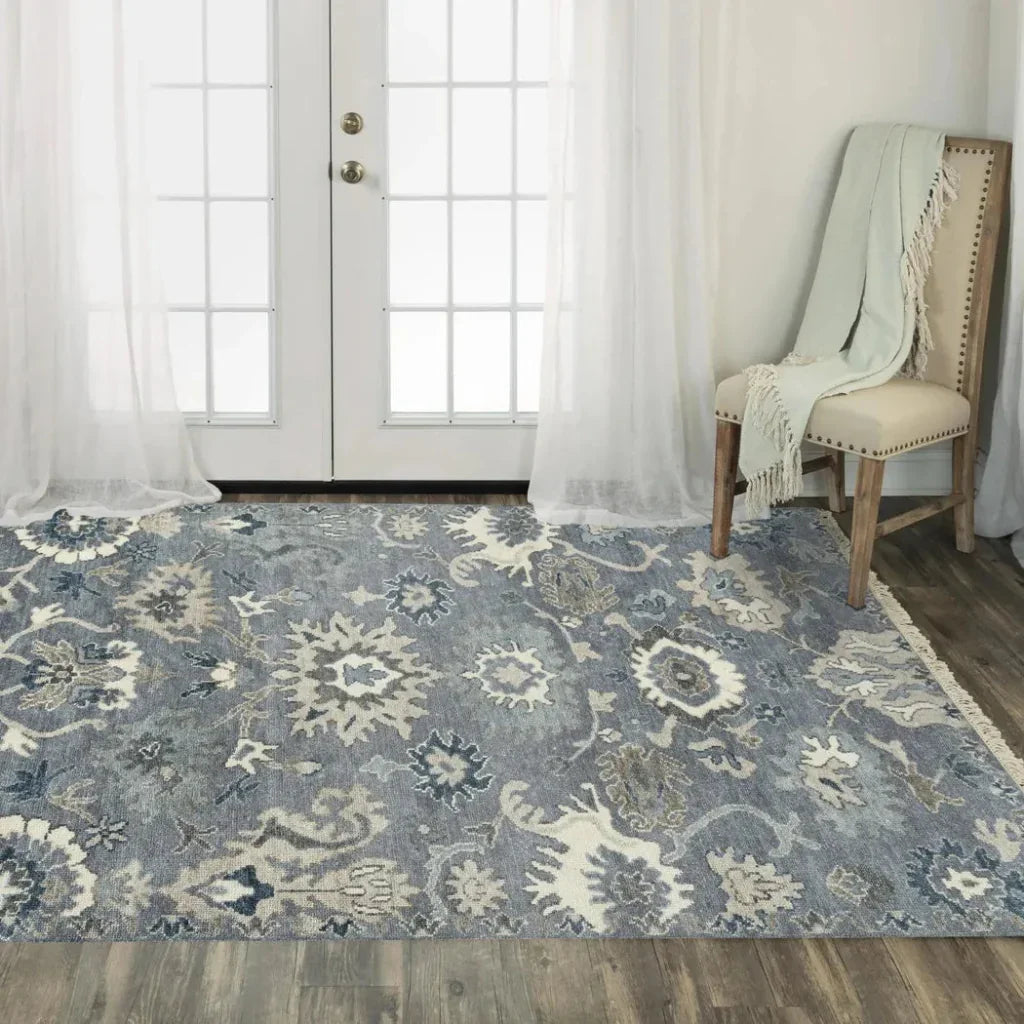 Clep Floral Gray Large Area Rugs For Living Room - LOOMLAN - LOOMLAN - Area Rugs