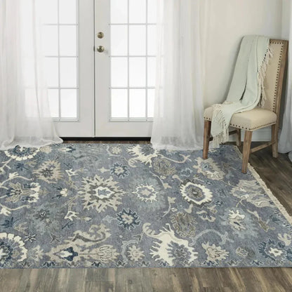 Clep Floral Gray Large Area Rugs For Living Room - LOOMLAN - LOOMLAN - Area Rugs