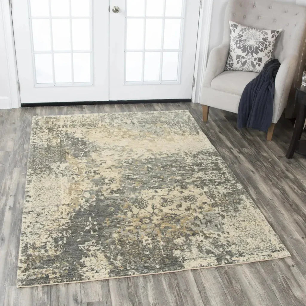 Clim Floral Beige Large Area Rugs For Living Room - LOOMLAN - LOOMLAN - Area Rugs