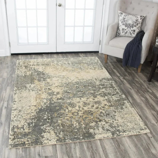 Clim Floral Beige Large Area Rugs For Living Room - LOOMLAN - LOOMLAN - Area Rugs