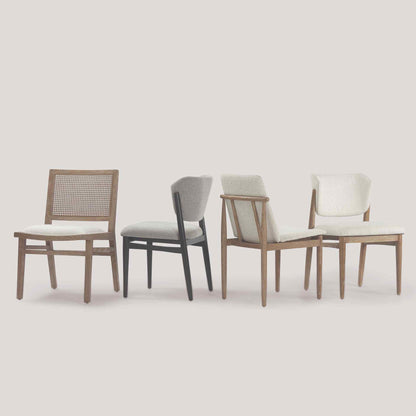 Cline Cream Fabric Armless Dining Chair 2PC