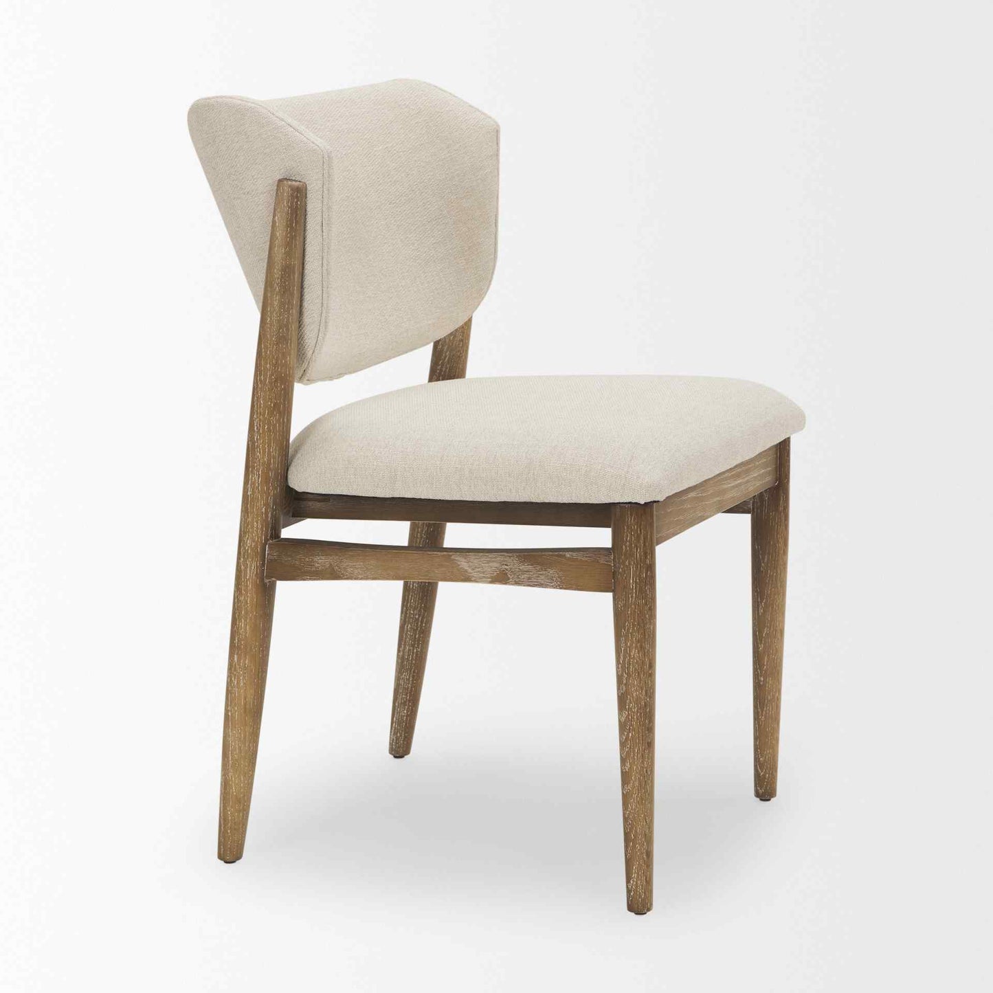 Cline Cream Fabric Armless Dining Chair 2PC