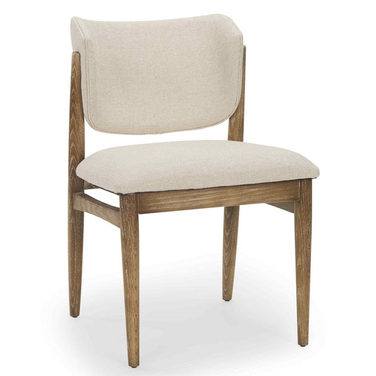 Cline Cream Fabric Armless Dining Chair 2PC