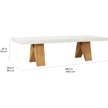 Clip 87 in Concrete Slate Grey Outdoor Dining Table-Outdoor Dining Tables-Seasonal Living-LOOMLAN