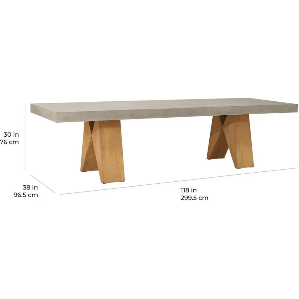 Clip Large Concrete Slate Grey Outdoor Dining Table-Outdoor Dining Tables-Seasonal Living-LOOMLAN