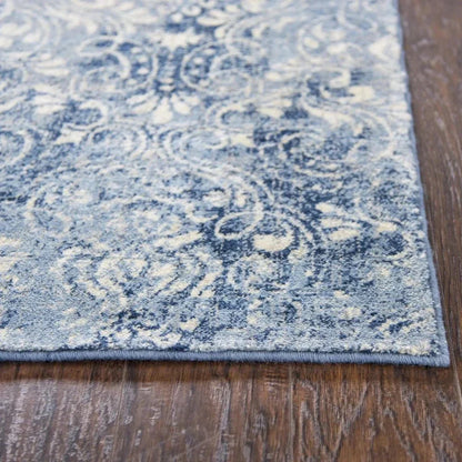 Clon Damask Blue Large Area Rugs For Living Room - LOOMLAN - LOOMLAN - Area Rugs