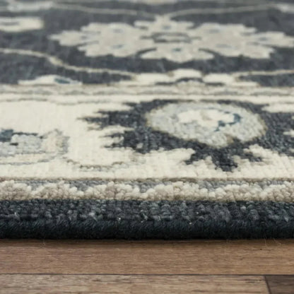 Clot Floral Charcoal Large Area Rugs For Living Room - LOOMLAN - LOOMLAN - Area Rugs