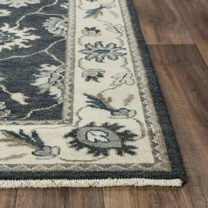 Clot Floral Charcoal Large Area Rugs For Living Room - LOOMLAN - LOOMLAN - Area Rugs